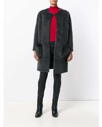 Manteau de fourrure gris foncé Liska