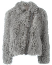 Manteau de fourrure gris Brunello Cucinelli
