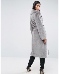 Manteau de fourrure gris Asos