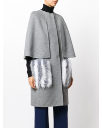 Manteau de fourrure gris Fendi