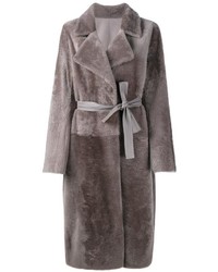 Manteau de fourrure gris Yves Salomon