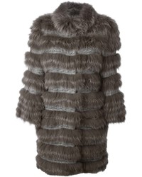 Manteau de fourrure gris Yves Salomon