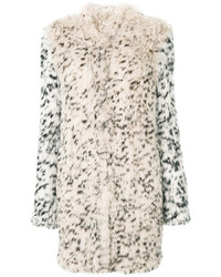 Manteau de fourrure imprimé léopard beige Ulla Johnson