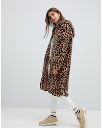 Manteau de fourrure imprimé léopard marron Daisy Street