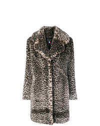 Manteau de fourrure imprimé léopard marron La Seine & Moi