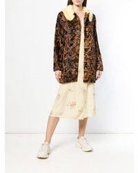 Manteau de fourrure imprimé léopard marron Shrimps