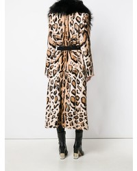 Manteau de fourrure imprimé léopard marron Numerootto
