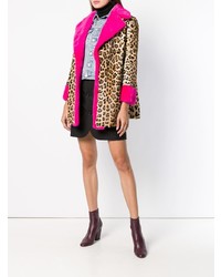 Manteau de fourrure imprimé léopard marron Simonetta Ravizza
