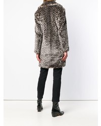 Manteau de fourrure imprimé léopard marron La Seine & Moi