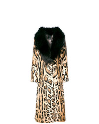 Manteau de fourrure imprimé léopard marron Numerootto