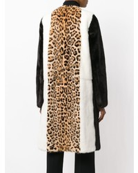 Manteau de fourrure imprimé léopard multicolore Giambattista Valli