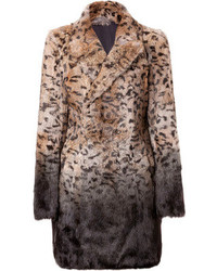 Manteau de fourrure imprimé léopard