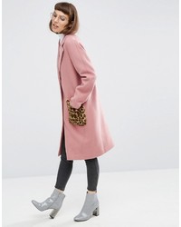 Manteau de fourrure imprimé léopard rose Asos