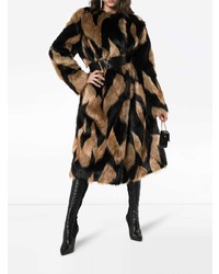 Manteau de fourrure imprimé marron Givenchy