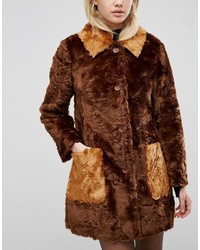 Manteau de fourrure marron Asos