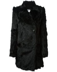 Manteau de fourrure noir Ann Demeulemeester