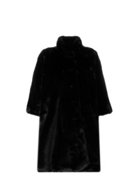 Manteau de fourrure noir Balenciaga