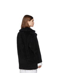 Manteau de fourrure noir Harris Wharf London