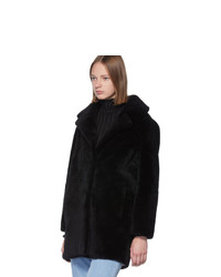 Manteau de fourrure noir Yves Salomon Meteo