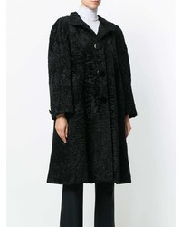 Manteau de fourrure noir Christian Dior Vintage