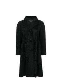 Manteau de fourrure noir Christian Dior Vintage