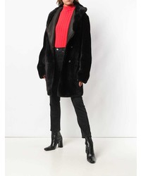 Manteau de fourrure noir Sylvie Schimmel