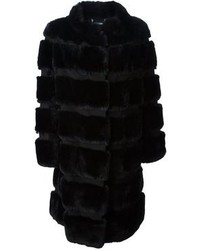 Manteau de fourrure noir Diane von Furstenberg