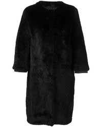 Manteau de fourrure noir Ermanno Scervino
