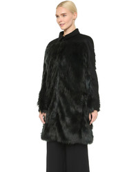 Manteau de fourrure noir Giambattista Valli