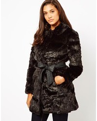 Manteau de fourrure noir Lipsy