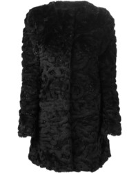 Manteau de fourrure noir
