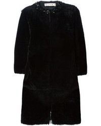 Manteau de fourrure noir Marni