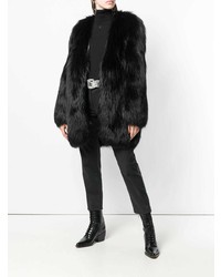 Manteau de fourrure noir Saint Laurent