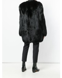 Manteau de fourrure noir Saint Laurent