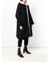 Manteau de fourrure noir Yohji Yamamoto