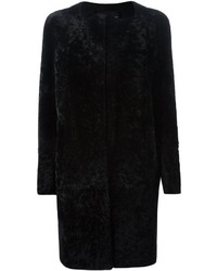 Manteau de fourrure noir Proenza Schouler