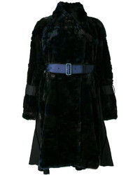 Manteau de fourrure noir Sacai