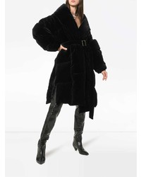 Manteau de fourrure noir Alexandre Vauthier