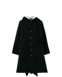 Manteau de fourrure noir Yohji Yamamoto