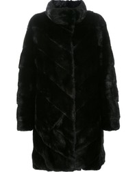 Manteau de fourrure noir Yves Salomon