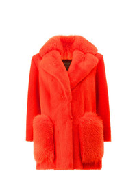 Manteau de fourrure orange Blancha