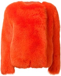 Manteau de fourrure orange