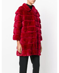 Manteau de fourrure rouge Simonetta Ravizza