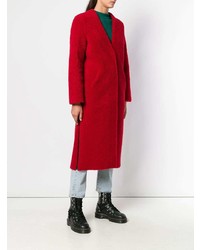 Manteau de fourrure rouge Inès & Marèchal