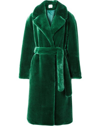 Manteau de fourrure vert foncé Tibi