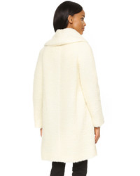 Manteau duveteux blanc Vince