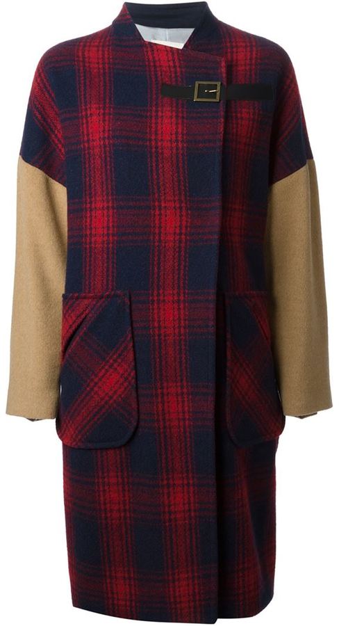 Reproduction Ensemble Écossais 1950 - Rouge Et Bleu, Pour Bleuette