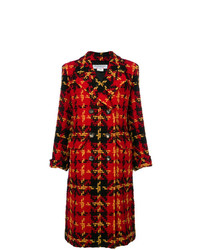 Manteau écossais rouge Yves Saint Laurent Vintage