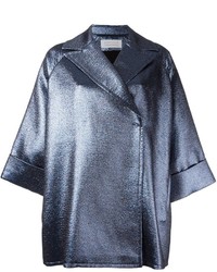 Manteau en cuir argenté Gianluca Capannolo
