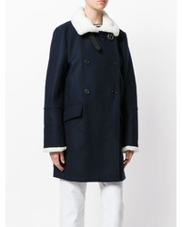 Manteau en cuir bleu marine Kenzo